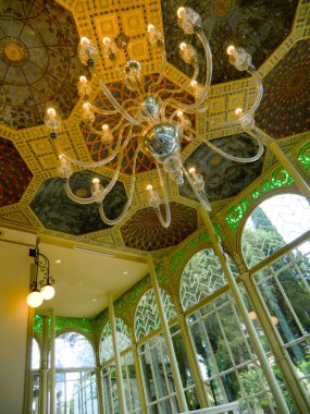 Villa Blanc, İçişleri, Roma, İtalya, Avrupa. 1848 'de Marquis Lorenzo Lezzani tarafından inşa edildi. Baron Alberto Blanc (1835-1904). LUISS İşletme Fakültesi Üniversite Kampüsü.