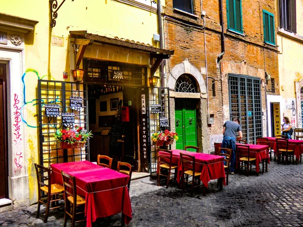 Cozy Old Streets Trastevere May 2021 Rome Italy Trastevere Neighborhood — Stock Photo, Image