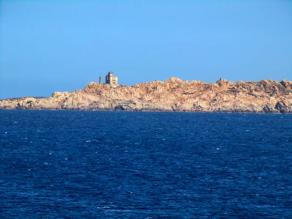 Φάρος Palau Punta Sardegna Bocche Bonifacio Αρχιπέλαγος Maddalena Σαρδηνία Ιταλία — Φωτογραφία Αρχείου