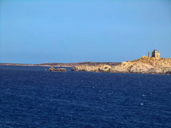 Palau Lighthouse Punta Sardegna Bocche Bonifacio Maddalena Archipelago Sardinie Itálie — Stock fotografie