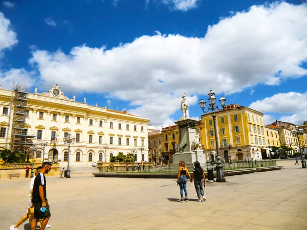Piazza Vittorio Emanuele II Sassari, 2021 yazı, Sardunya, İtalya, Avrupa