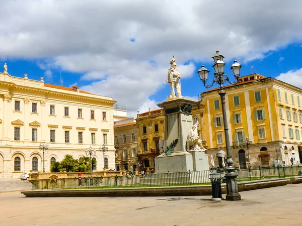 Piazza Vittorio Emanuele Sassari Zomer 2021 Sardinië Italië Europa Stockfoto