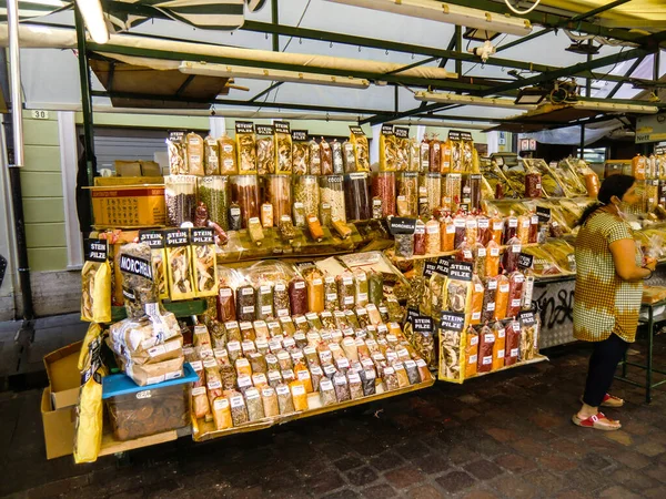 Bolzano Bozen August 2021 Piazza Delle Erbe Obstplatz Square Market — Foto de Stock