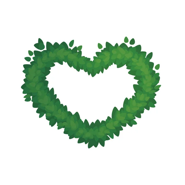 Herzförmiger Strauch Zierpflanze Liebe Gesundheit Ökologie Naturschutz Valentinstag Kartenvorlage Vektorillustration — Stockvektor