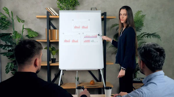Επιχειρηματίας ιδιοκτήτες CEO μελέτη μάρκετινγκ ακούστε το δάσκαλο master class στο γραφείο — Φωτογραφία Αρχείου