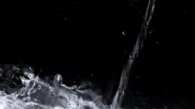 Akvaryumdaki su akıntısı siyah arkaplanı izole eder.