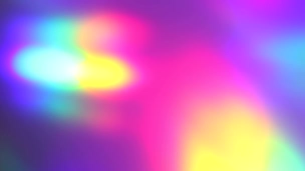 Crystal prism refracting light in vivid rainbow colors. Diamond neon purple holographic background for the Christmas holiday — Vídeos de Stock