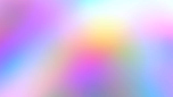 Πολύχρωμο ουράνιο τόξο φωτεινό θολό αφηρημένο κινούμενο φόντο. Ροζ μωβ ανοιχτό μπλε κίτρινο κλίση — Αρχείο Βίντεο