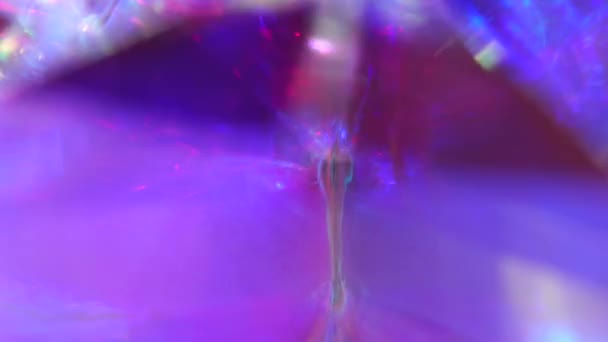 Festive Pink and Purple Holiday glowing Abstract Glitter Defocused Background for Party. Lights and Blurred Bokeh — Stock Video