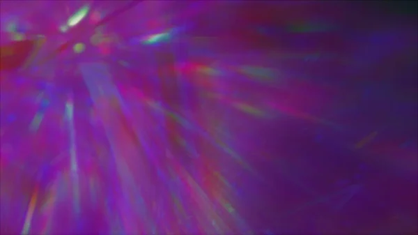 Neón rosa púrpura prisma luces bokeh. Fondo festivo para la fiesta. Luces holográficas borrosas. Arco iris luces fugas —  Fotos de Stock
