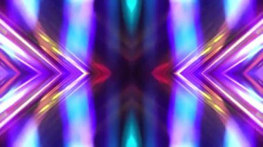 Neon mavisi, parlak dijital ışınlar ve hareket halindeki ışıklar. Dijital ayna etkisi. Soyut, şenlikli, holografik modern arka plan. Bulanık parlıyor