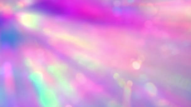 Pastel púrpura rosa azul colores rayos y reflejos. Desenfoque en movimiento. Rayos de destello de prisma de cristal óptico. Animación de luz abstracta. Fondo de luces de arco iris o superposición — Vídeos de Stock