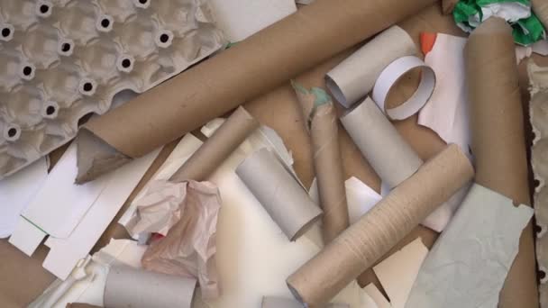 Papel usado recogido para reciclar — Vídeos de Stock