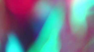 Holografik Odaklanamayan Soyut Çok Renkli Tek Boynuzlu At Bulanık Arkaplanı, Gökkuşağı Mavisi Mavi Teal ve Mor Işık Sızıntısı Prism Renkleri Bulanık Parıltısı. Tatil için yumuşak pastel hareketli arkaplan