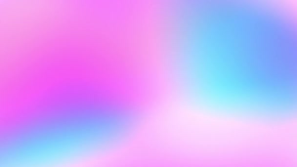 Неоновый розово-голубой фиолетовый цвет, графический единорог. Абстрактный фон. Глюк голограммы. Свет сквозь призму и дым — стоковое видео