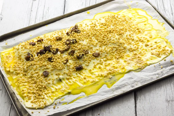 Strudel de maçãs prontas para cozinhar — Fotografia de Stock