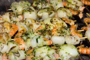 Lezzetli ızgara kalamar