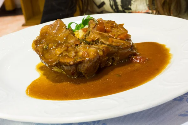 Carne com puré de batata — Fotografia de Stock