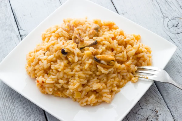 Risotto z owocami morza — Zdjęcie stockowe