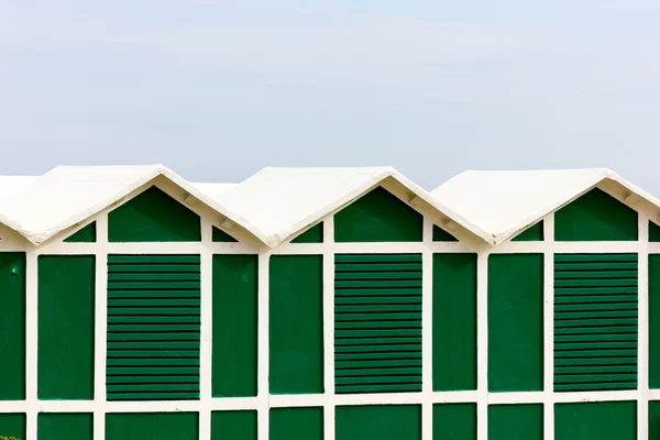 Vista capanne sulla spiaggia — Foto Stock