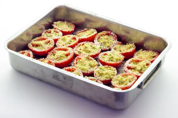 Tomatoes gratin cooking — Stock Photo, Image