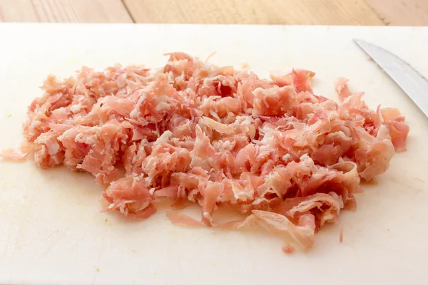Chopped bacon view — Stock Photo, Image