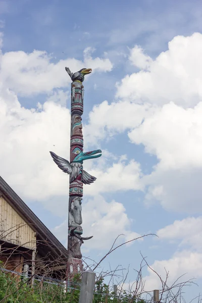 Wooden totems view — Stock Photo, Image