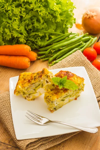 Vegetable flan view — Stock Photo, Image