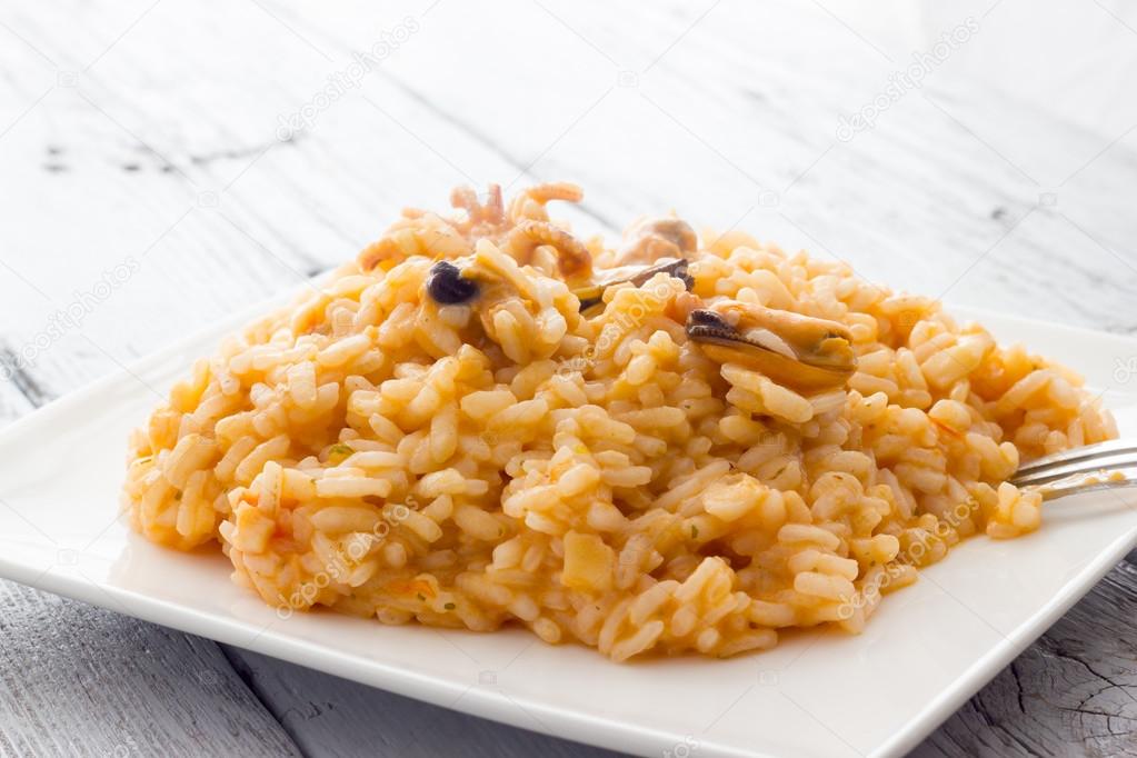 Risotto with seafood