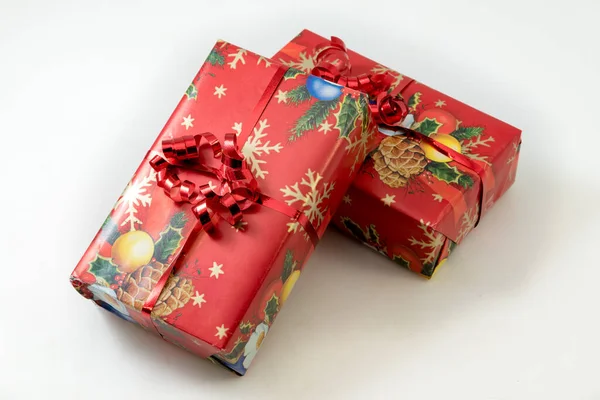 Christmas Presents White Background — Stock Photo, Image