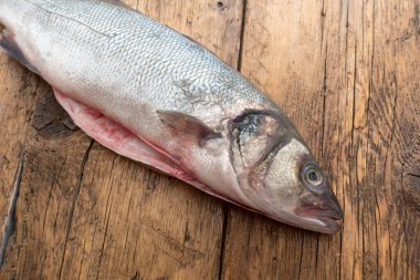 Beyaz arkaplan ile deniz levreği