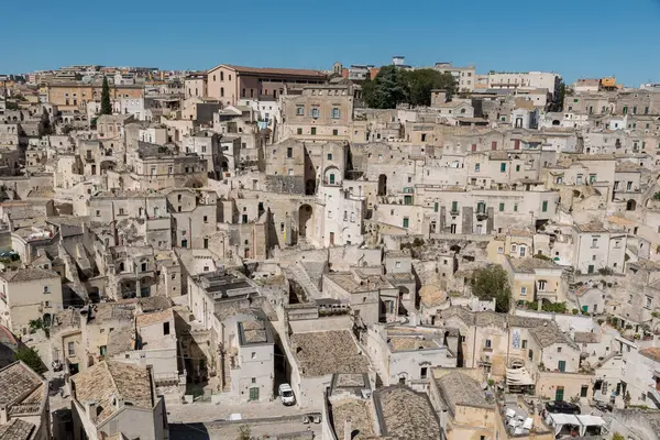 Matera Basilicata Straten Panorama — Stockfoto