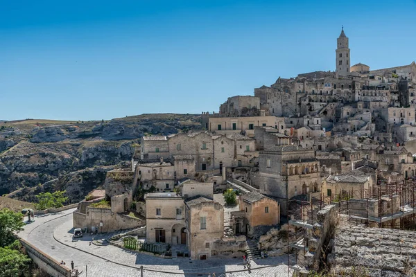 Matera Basilicata Straten Panorama — Stockfoto