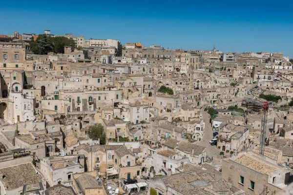 Matera Basilicata Straten Panorama — Stockfoto