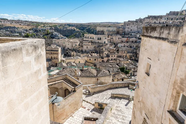 Panorama Ulic Matera Basilicata — Stock fotografie