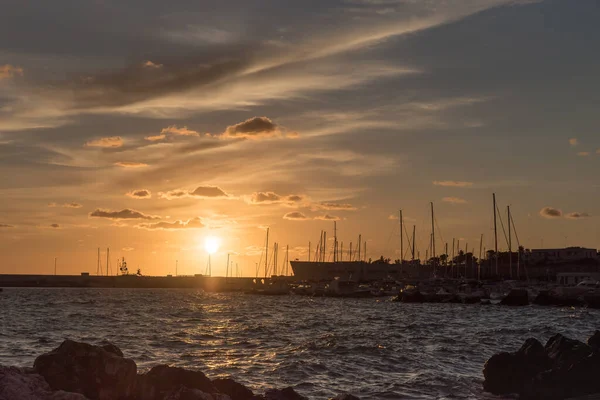 Otranto Puglia Calles Puesta Del Sol —  Fotos de Stock