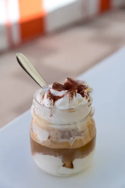 Café Avec Crème Glacée Crème — Photo
