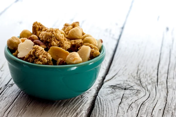 Cereal with almonds and peanuts — Stock Photo, Image