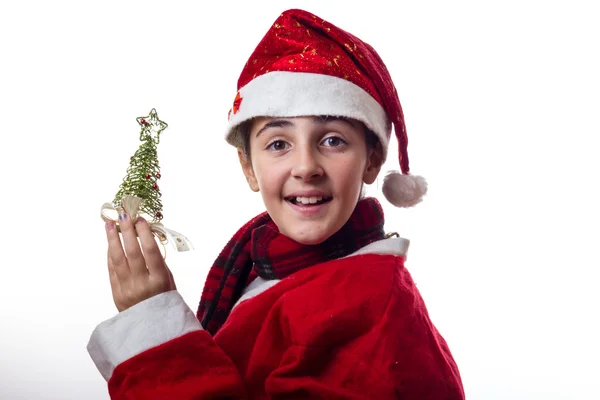 Menina com traje de Natal — Fotografia de Stock