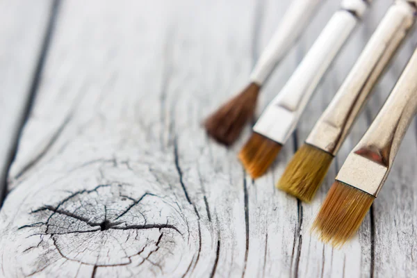 Old paintbrushes used — Stock Photo, Image