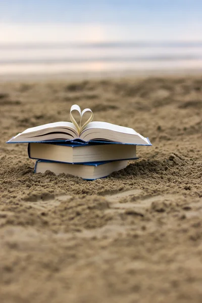 Książka na plaży — Zdjęcie stockowe