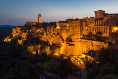 Pitigliano şehir Toskana İtalya