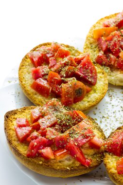 domates ve İtalyan ekmeği frise İtalyan bruschetta