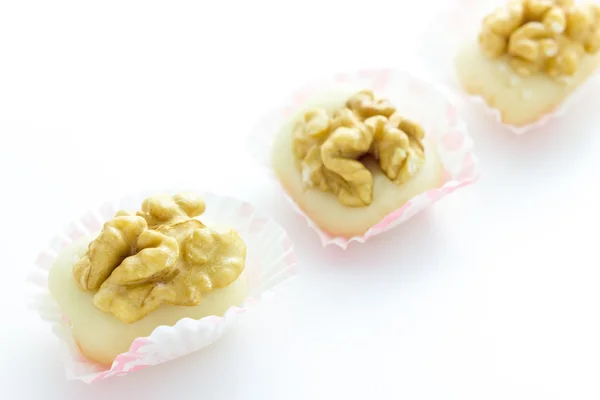 Walnuts with almond paste — Stock Photo, Image