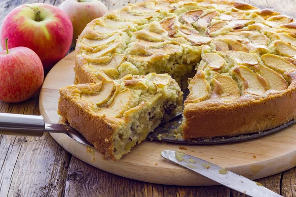 Torta de maçã saborosa caseiro — Fotografia de Stock