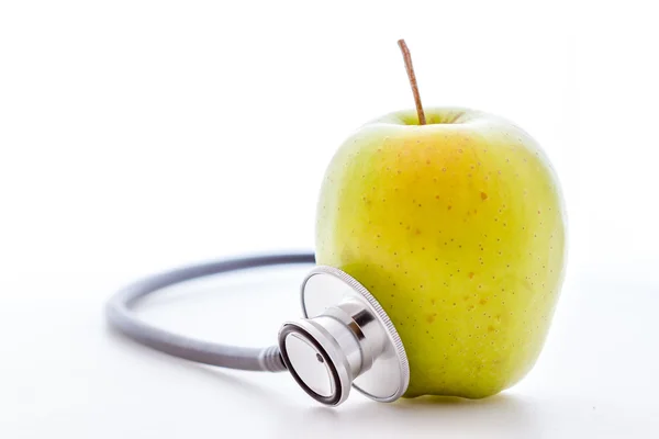 聴診器とアップル — ストック写真
