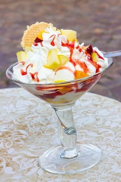 Ice cream with fruits Stock Picture