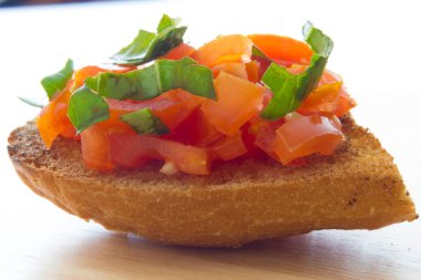 lezzetli Bruschetta yakın çekim