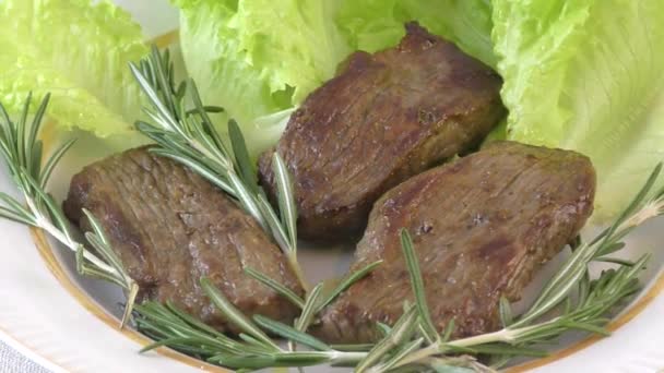 Steak z hovězího masa — Stock video