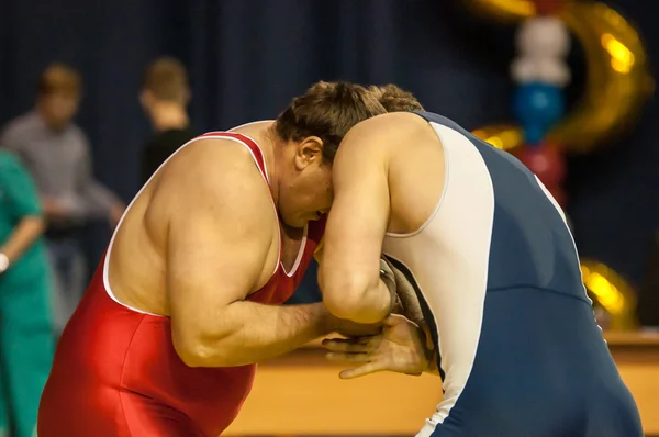 Men compete in freestyle wrestling — Stock Photo, Image
